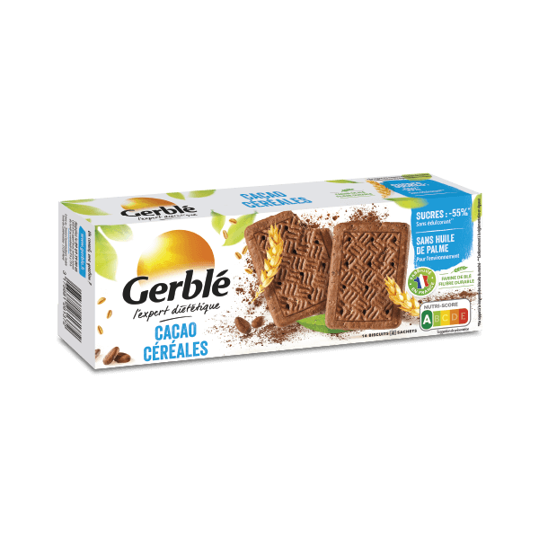 "Gerblé" sausainiai su kakava ir grūdų skoniu 160g